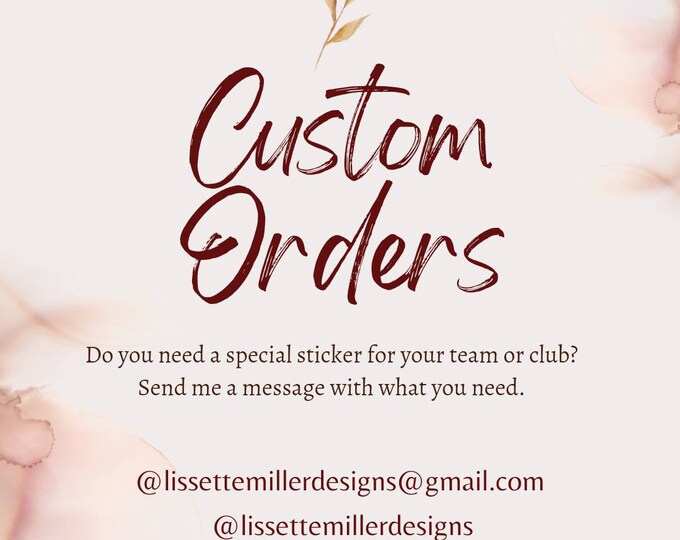 Custom orders Water-Proof Laptop Decal, Hydro Flask  Sticker