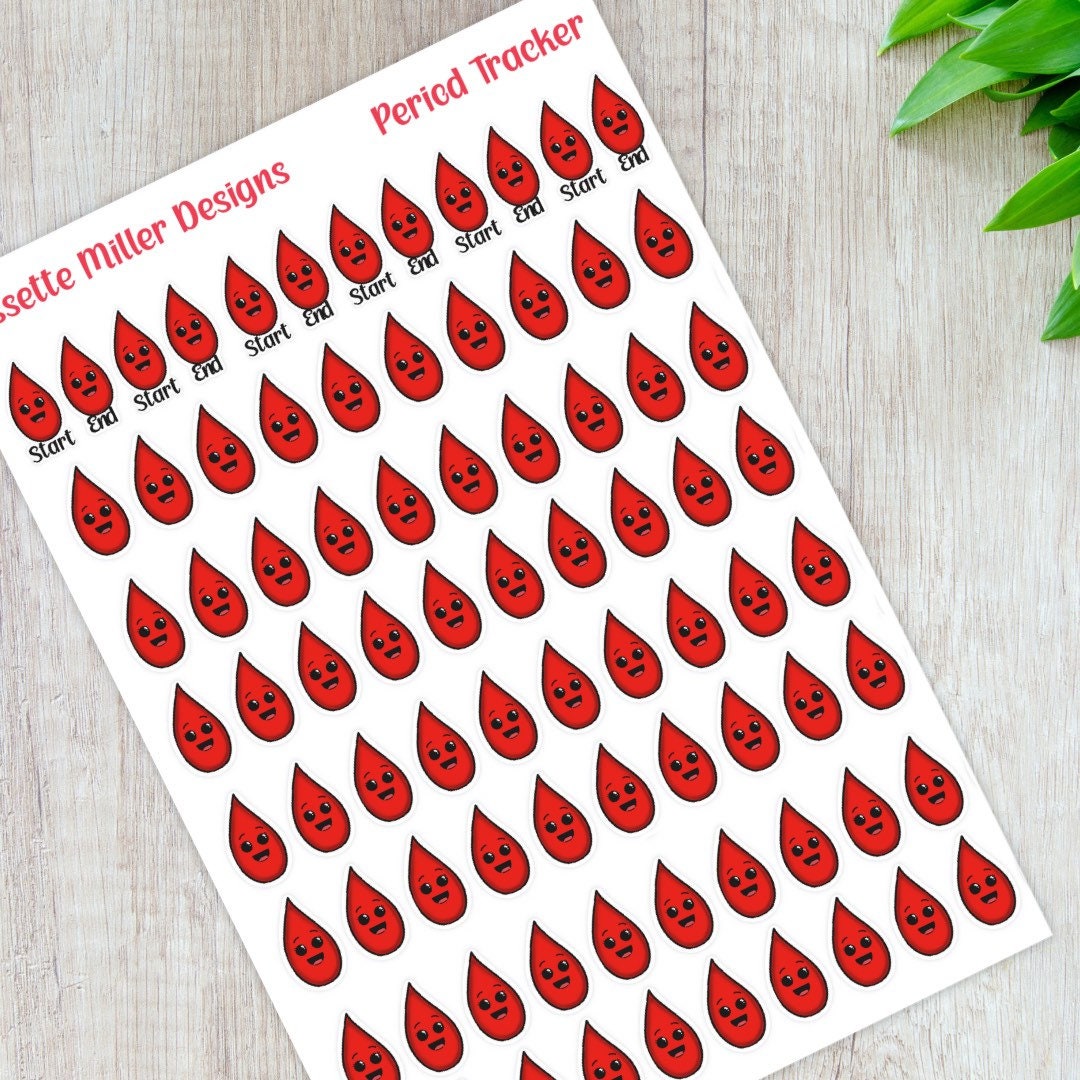 Period Tracker Stickers | Menstruation Tracker Sticker Sheet | Planner  Stickers | Daily Planner Stickers |