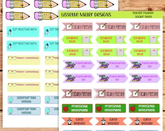 Teacher Planner Stickers: IEP Meetings, Parent Conferences, Collaborative Meetings | Teacher ' Planner | Teacher Stationery Stickers Set