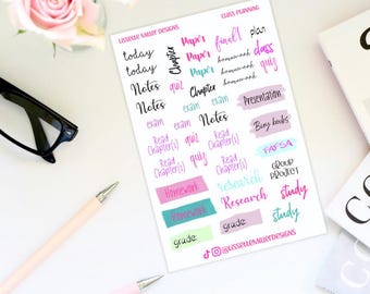College Class Planning Sticker Sheet: Stay Organized & On Track