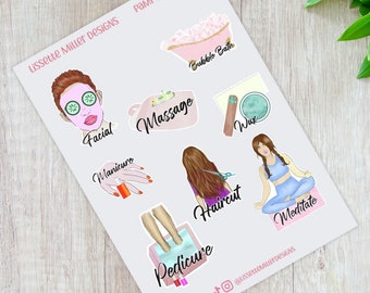 Pamper Yourself Planner Sticker Sheet | Planner Stickers | Daily Planner Stickers | Planner Sheet Spa Day