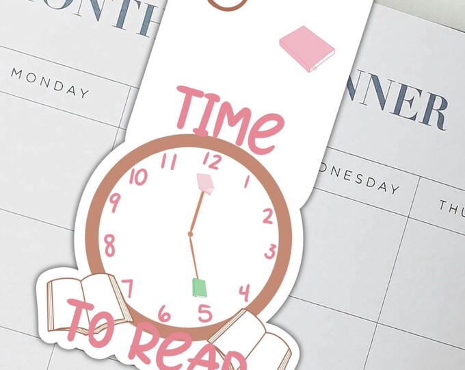 Time to Read Clock & Books Magnetic Bookmark | Bibliophile Gifts |  Reader Gifts | Bookworm Gifts | Bookish Gift | Reading Gifts | Book Club