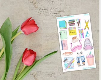 School Supplies Planner Sticker Sheet