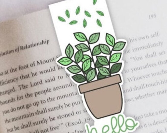 Potted Plant Double Sided Magnetic Bookmark | Bibliophile Gifts |  Reader Gifts | Bookworm Gifts | Bookish Gift |