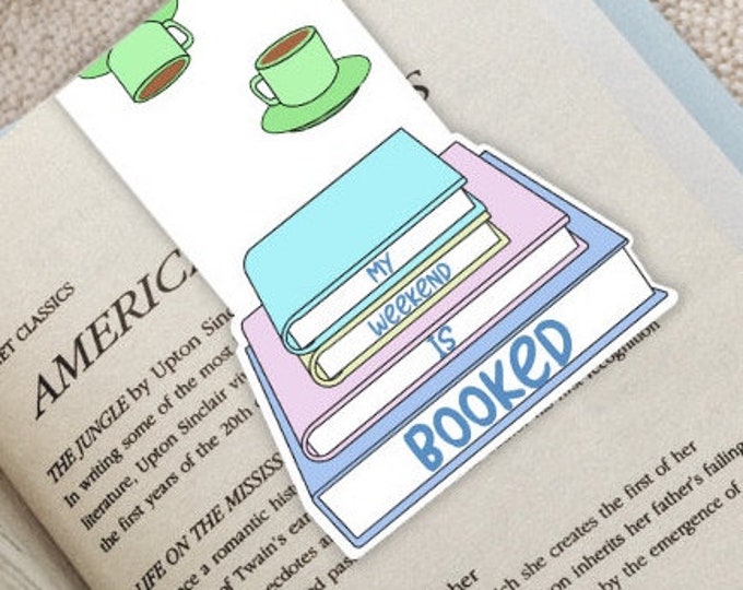 My Weekend is Booked Double Sided Magnetic Bookmark | Bibliophile Gifts |  Reader Gifts | Bookworm Gifts | Bookish Gift | Book Accessory