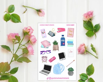 Boss Babe Planner Stickers: Perfect Planner Decor | Cute Office Aesthetic Stickers