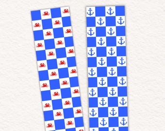 Set Sail with Style – Nautical Gingham Bookmark Set (Set of 2) |  Reader Gifts | Bookworm Gifts |  Book Club Bookmark |  Book Lovers Gift