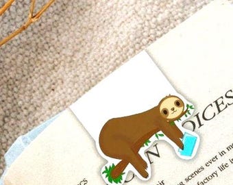 Reading Sloth Magnetic Bookmark | Bibliophile Gifts |  Reader Gifts | Bookworm Gifts | Bookish Gift | Reading Gifts | Book Club