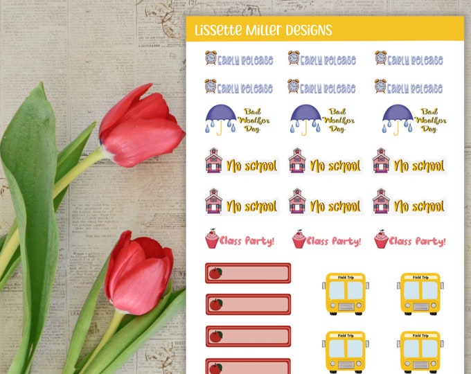 Teacher Planner Day Event Stickers: Organize Your Schedule with Style. Student Planner Stickers Organizational Stickers