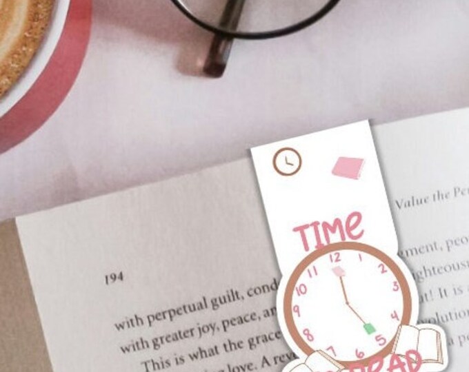 Time to Read Clock & Books Magnetic Bookmark | Bibliophile Gifts |  Reader Gifts | Bookworm Gifts | Bookish Gift | Reading Gifts | Book Club