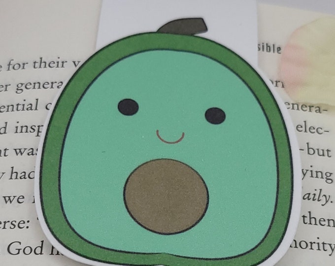 Avocado Squishmallow Double Sided Magnetic Bookmark | Bibliophile Magnetic Bookmark |  Reader Gifts | Bookworm Gifts Squishmallow