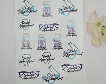 Healthcare Planner Sticker Sheet | Planner Stickers | Daily Planner Stickers |