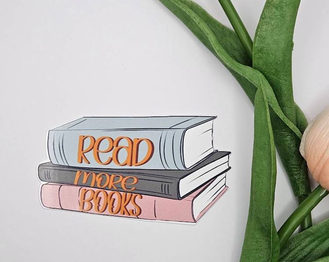Read More Books Sticker Water-Proof Laptop Decal, Hydro Flask  Sticker, MacBook Stickers, Book Nerd Gift, Book Lover Gift