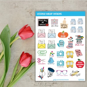 Back to School Planner Sticker Sheet | First Day Of School | Teacher, Parent, Student  Planner St&#39;ickers | School Events Back To School