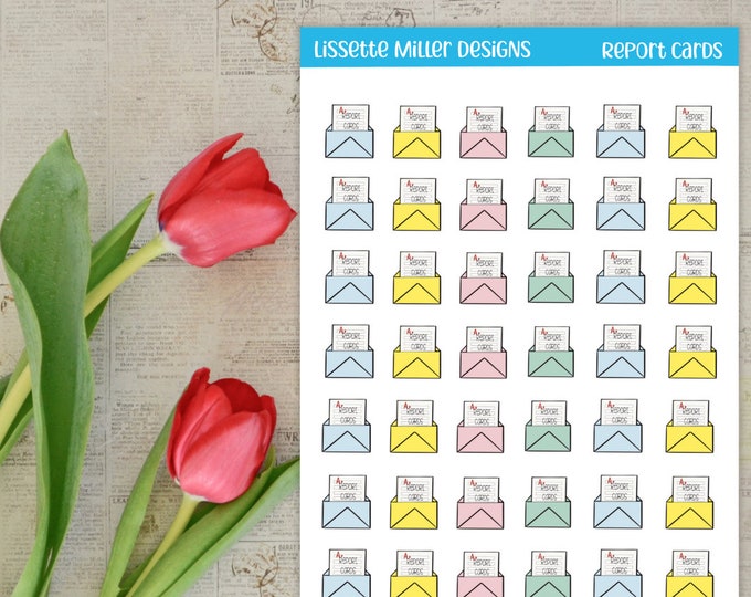 Report Cards Planner Sticker Sheet