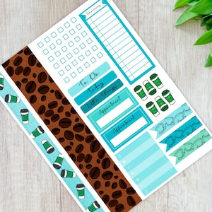 Coffee Planner Stickers Coffee cup planner stickers Erin Condren Stickers Happy Planner