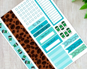 Coffee Planner Stickers Coffee cup planner stickers Erin Condren Stickers Happy Planner