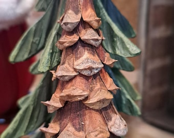 Natural Pinecone Christmas Tree • Rustic Handmade Ornament • Winter Woodland Cottage Decor Set of 4