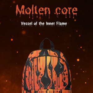 Plecak Molten Core Element ognia Torba na krople Sprzęt alchemiczny Odzież duchowa MoMoDesign48 Cosmic Couture Drop