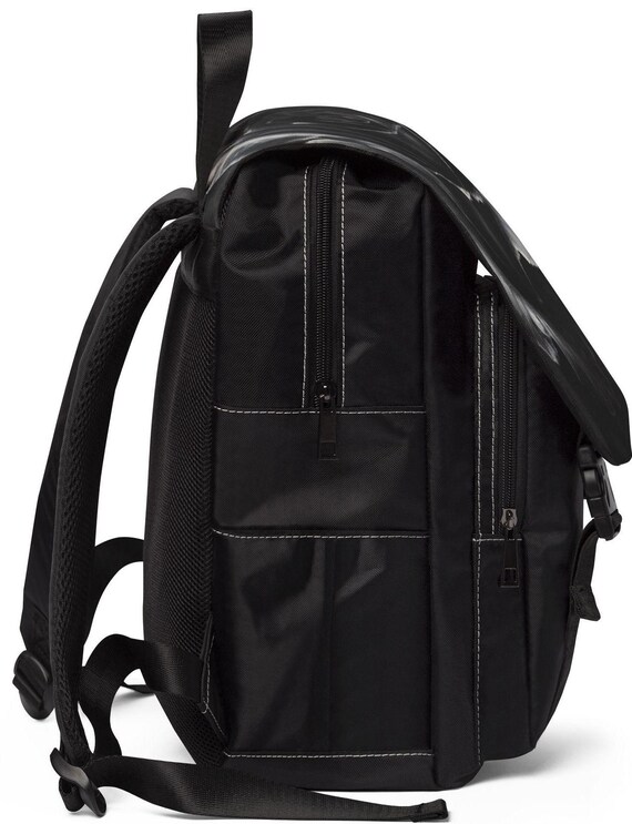 Floral Noir Shoulder Backpack Noir Botanica Luna Sling Bag with Black Floral Crescent  main image 4