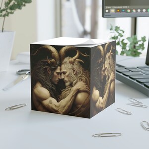 Anteckningskub Lejonet och Stenbocken omfamnar HBTQ Kontorsmaterial Hemmakontor Produktivitetsverktyg Skrivbordstillbehör Skrivpapper Tillbaka till skolan