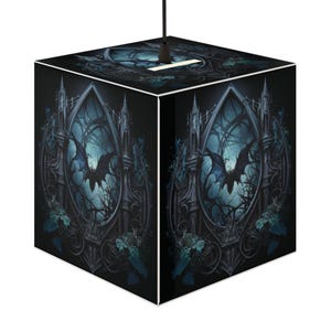 Gothic Bat Light Cube Lamp Bat Lover Statement Light Personal Altar Living Room Bedroom Décor Idea Goth Aesthetic Atmospheric Lighting
