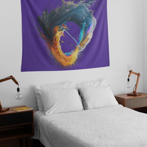 Optic Swirl Indoor Wall Tapestries| Mildew Resistant| Water Resistant