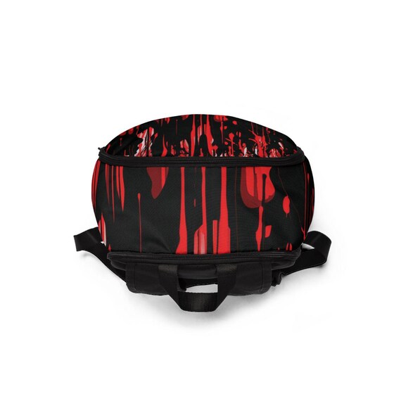 Blood Eclipse Backpack: Dark Alchemist Ritual Drip Design - Etsy display picture 3