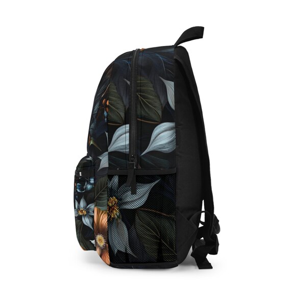 Feminine Floral Dark Academia Whimsical Student Backpack  display picture 2