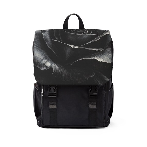 Black Rose Backpack Floral Shoulder Bag Goth Travel Pack  display picture 1