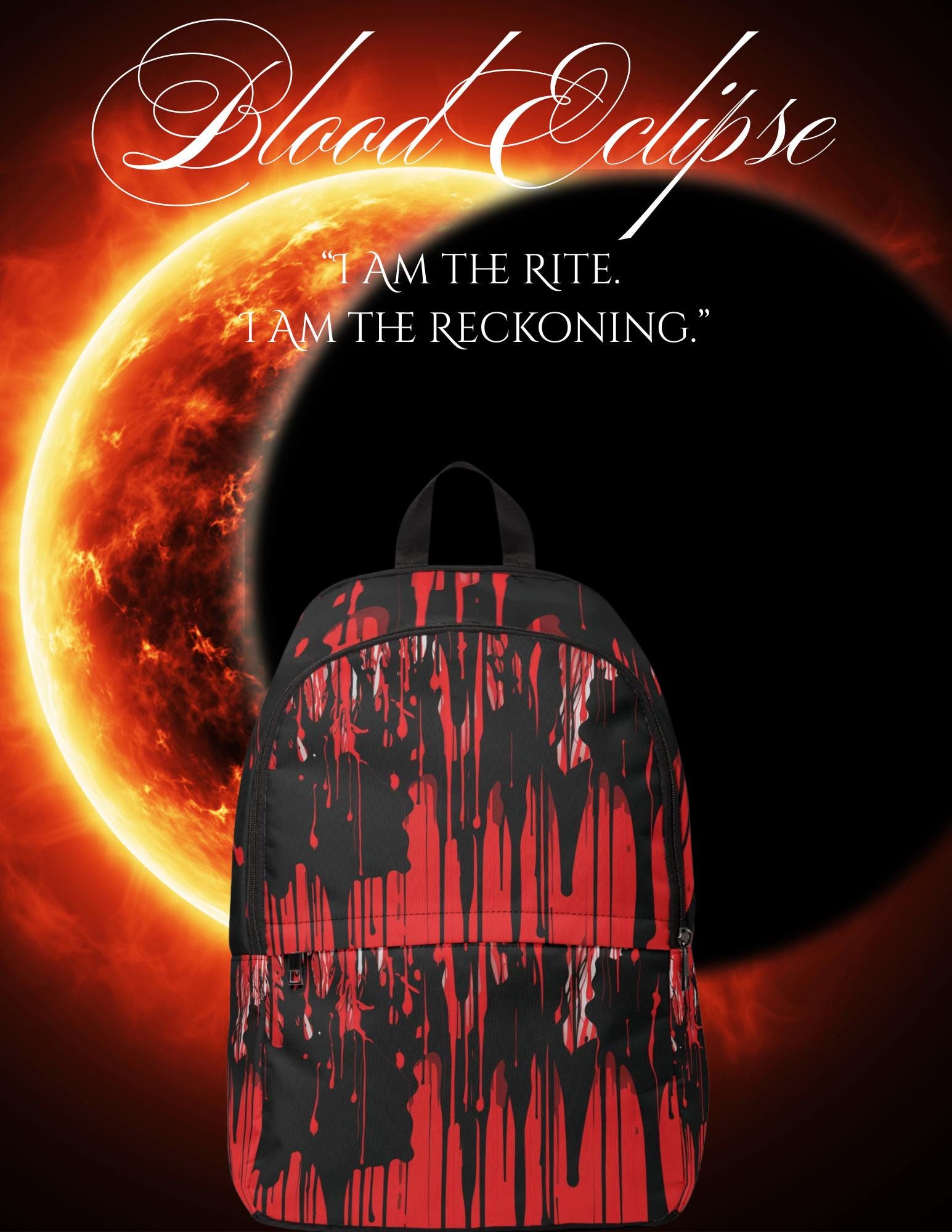 Gothic Anime Backpack with Blood Drip Design, Dark Fantasy Bag, Amazon.com: fancybag Goth Coffin Backpack with Detachable  main image 3