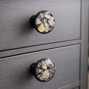 Citrine Crystal Drawer Knobs: Gemstone Cabinet Pulls for Abundance, Motivation Décor