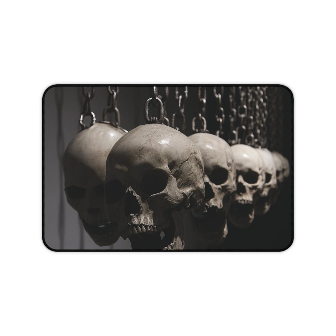 Chain of Skulls Desk Mat PC Keyboard Accessory Neoprene Material Anti ...