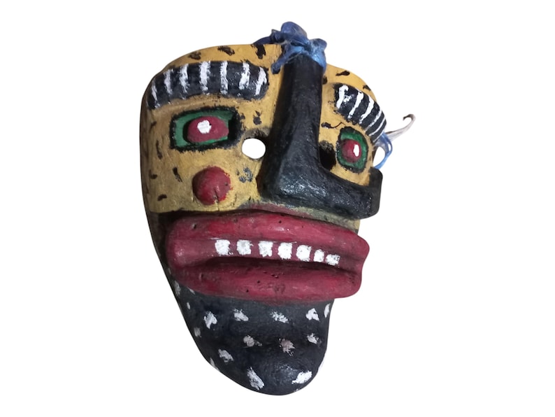 Maschera vintage dei Tlacololeros Zitlaltecos. Maschera in legno. immagine 2
