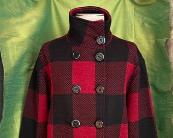 red plaid sweater jacket