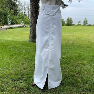 Vintage 1970s White Long Skirt, Jantzen Brand, Medium Weight Cotton, Size 14, Vintage Women’s Clothing, Excellent Cond.
