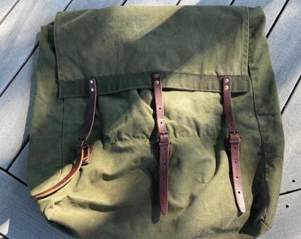 Vintage Monarch Duluth Pack Backpack No. 3 Cruiser Canvas Woven and Leather Straps Brass Canoeing Pack Hiking Camping Made in Duluth Etsy