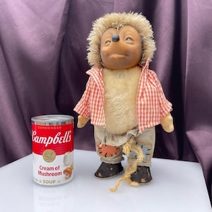 Vintage Steiff Hedgehog Plush, Mecki B. Mecki, Mohair, Steiff Plush, Steiff Toys, Good Condition, Made in Germany, Cartoon Character