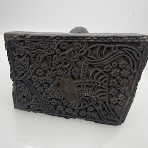 Timbro antico in tessuto tradizionale, legno intagliato a mano, stampa tessile in legno, manico originale, stampa su tessuto asiatico, design fantastico!