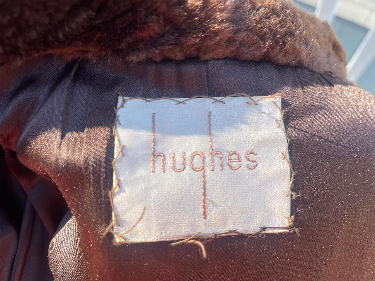Vintage 1940s Mouton (lamb) Fur Coat, Satin Lined, Hidden