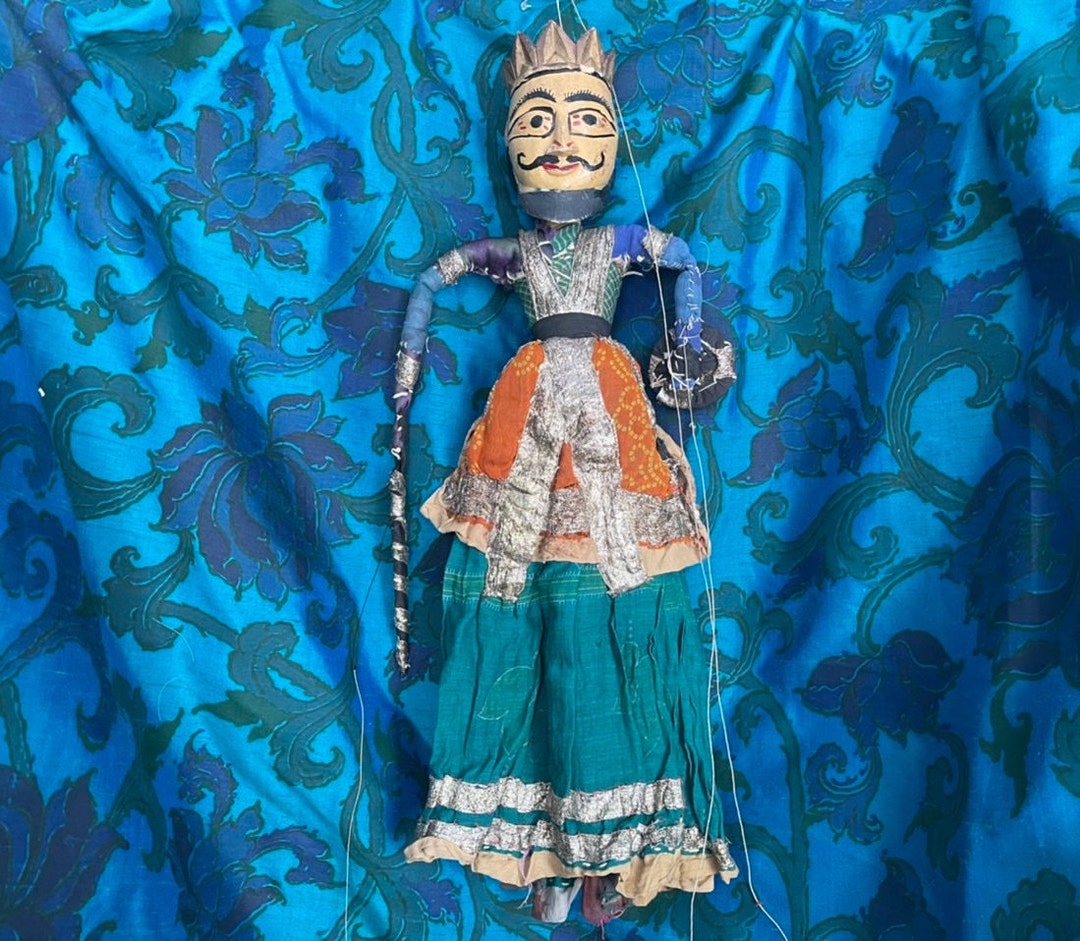 Antique String Puppet, Hand Carved Wood, Rajasthan, Hand