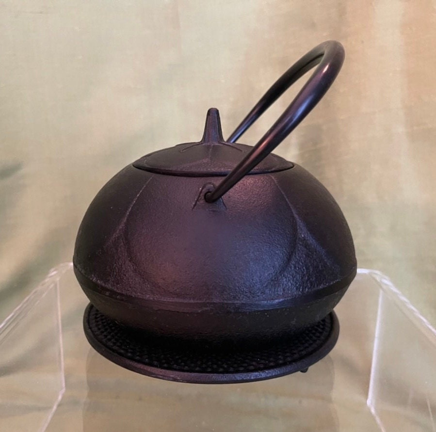 Vintage Cast Iron Teapot Enameled Interior Very Good Etsy