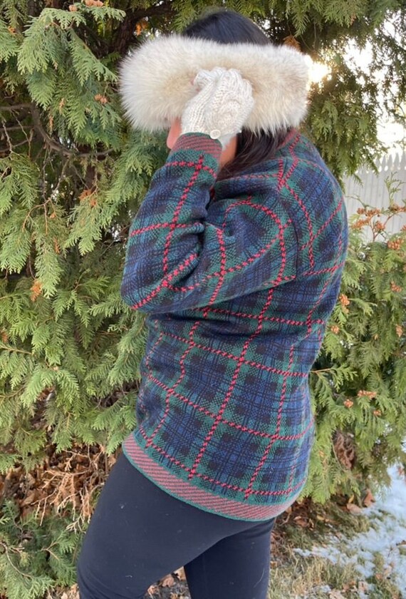 Vintage Pendleton Wool Plaid Cardigan Sweater, Me… - image 4