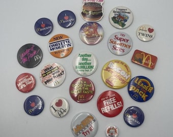 Button Pin Wholesale Lot, HUGE Lot of 50 Buttons Pins, Lot 80's