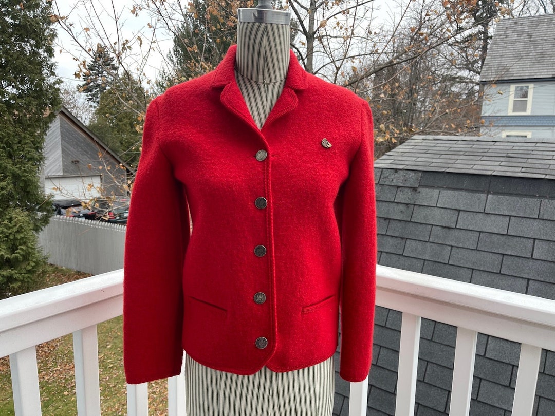 Vintage Tirol Giesswein Wool Jacket, Red With Metal Coin-like Buttons, Small/med., Like New, Made in Austria, Beautiful Traditional Styling - Etsy Vintage Tirol Giesswein Wool Jacket, Red With Metal Coin-like Buttons, Small/med., Like New, Made in Austria, Beautiful Traditional Styling - Etsy