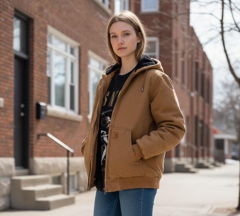 Duck Jacket Carhartt J131 Brn Loose Fit Firm Duck Thermal-Lined