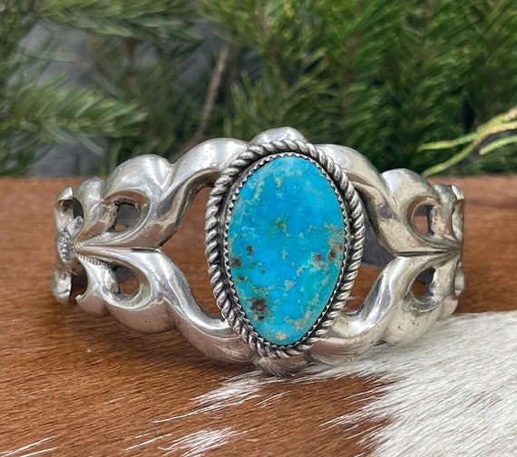 Very Rare Vintage Native American Navajo Wylie Turquoise Sterling Silver Bracelet Old Very Rare Vintage Native American Navajo Wylie Turquoise Sterling Silver Bracelet Old