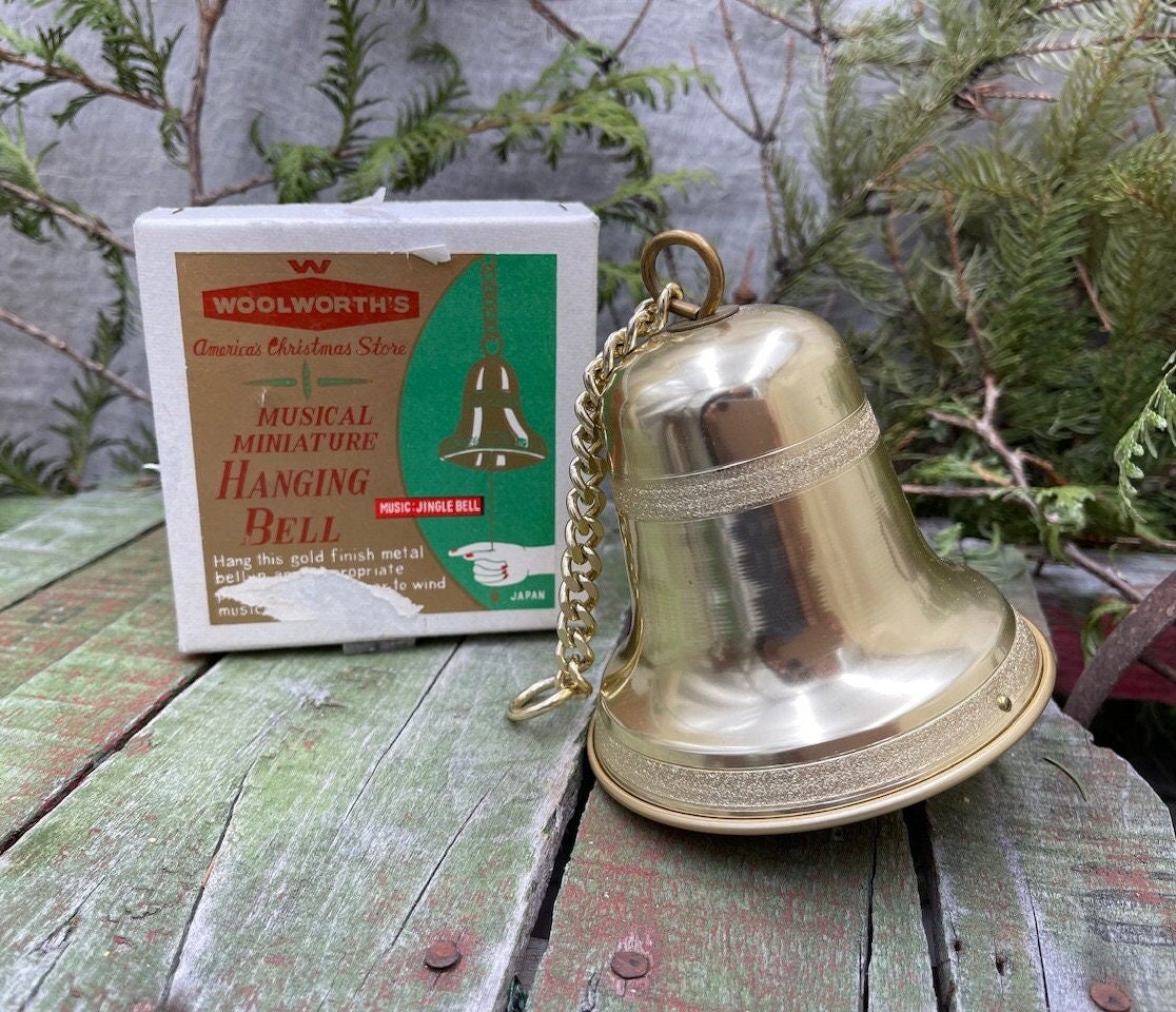 Vintage Musical Hanging Christmas Bell, Woolworth's, Original Box