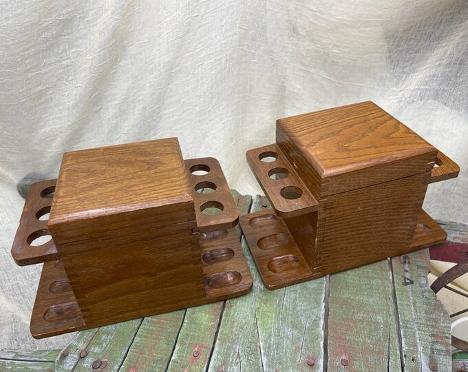 Vintage Wood Six Pipe Rack, Humidor, Pipe Display, Pipe Stand, Solid