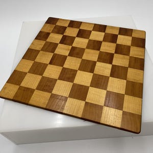 Antique Folding Travel Checkers Board, Walnut & Maple Wood, Folds to About 3” X 3”, Made in Czechoslovakia, Rare Game Boards, VG Condition